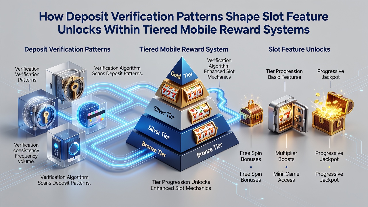 Analytics dashboard showing deposit verification timelines linked to unlocked slot features in a tiered rewards app