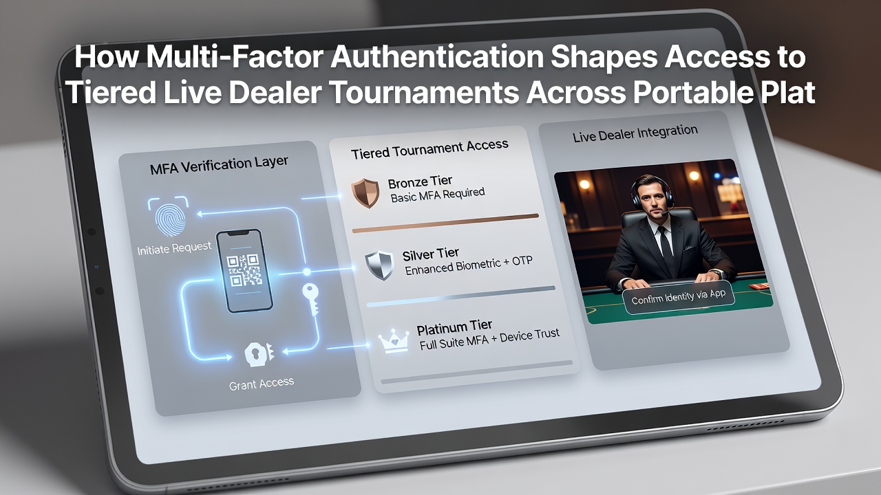 Secure login screen on tablet showing multi-factor authentication for casino tournament access